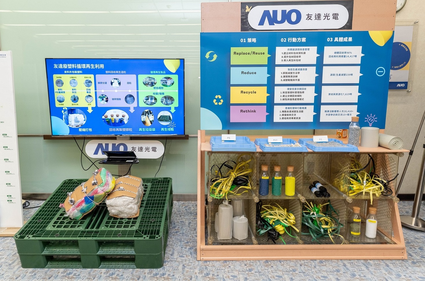 350vip8888新葡的京回應市場綠色訴求，與客戶通力開發綠色產品，2023年超過150支產品導入塑膠、金屬、玻璃等再生料，擴大再生料應用廣度並創造經濟效益，獲「循環經濟領袖獎」